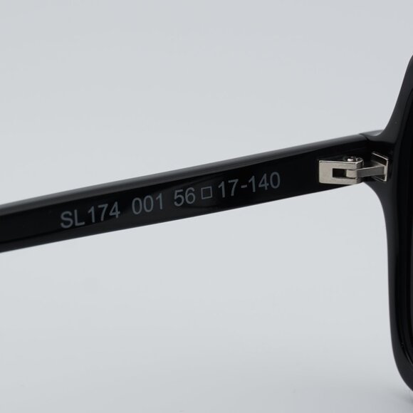 Saint Laurent SL174 001 Sunglasses Black Square Frame, Grey Lenses main image 6